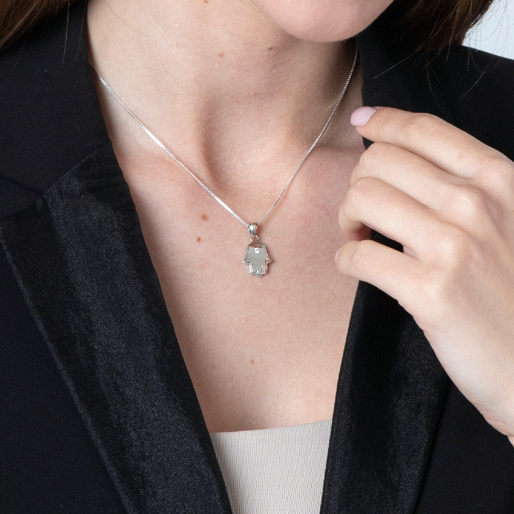 תליון חמסה כסף &quot;ירושלים&quot;