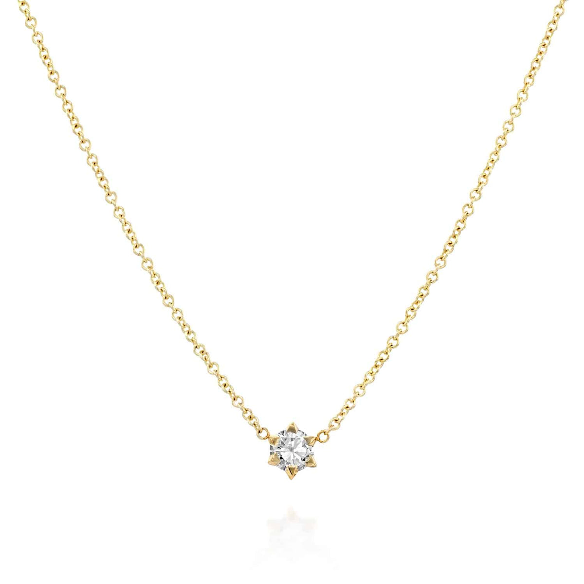 שרשרת סוליטר: יהלום משובץ בתוך מגן דוד