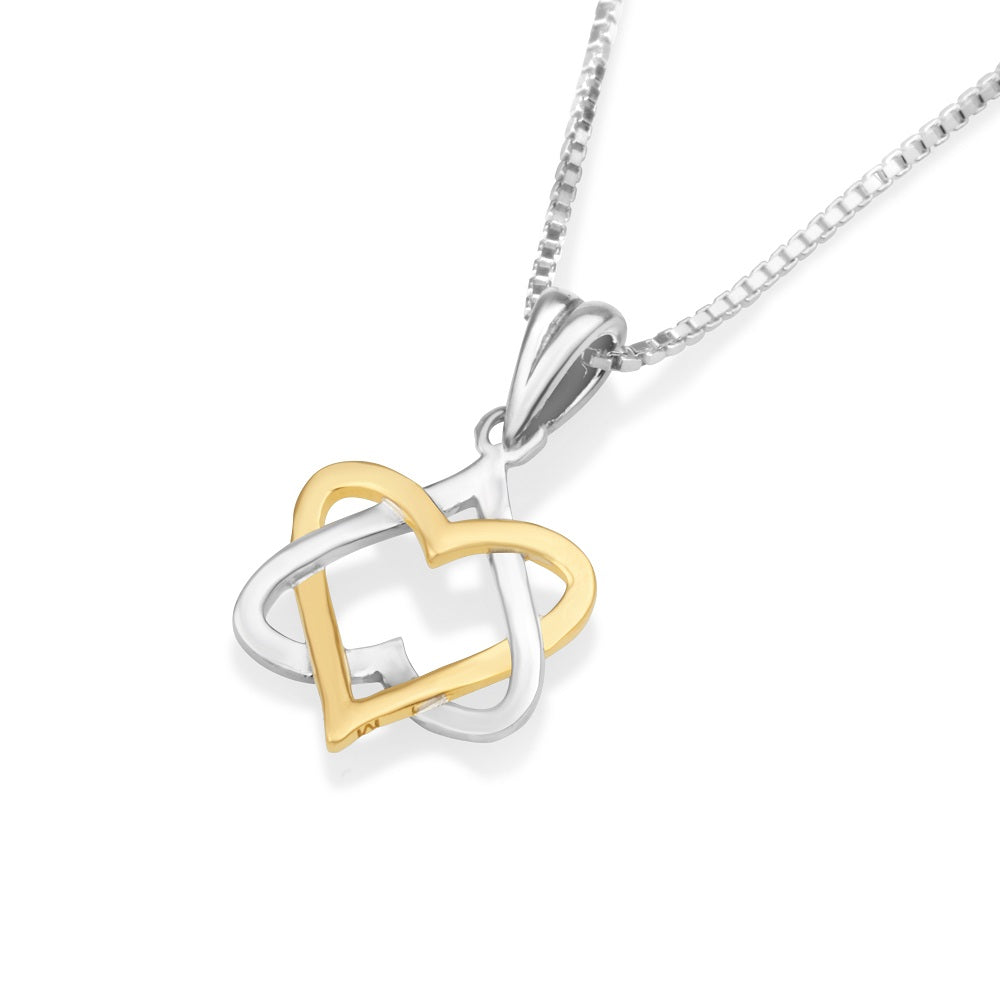 תליון מגן דוד בשילוב לב