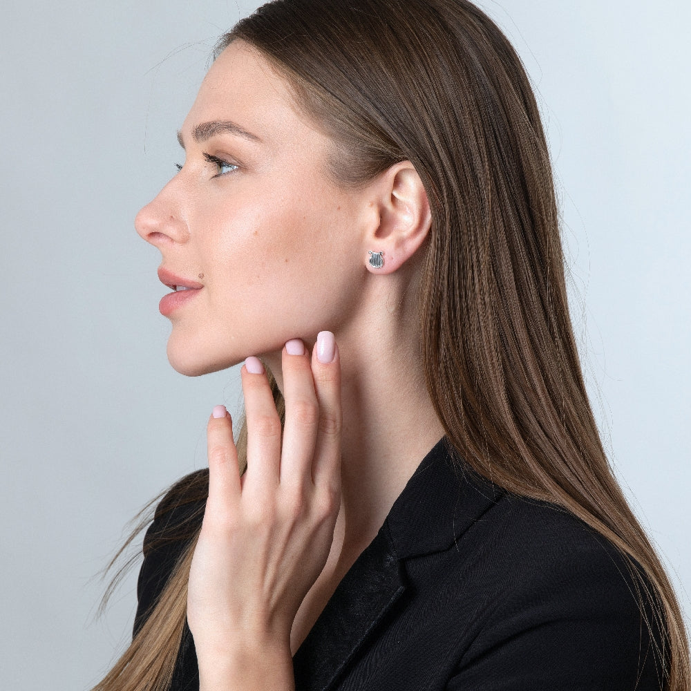 עגיל צמוד נבל פסים