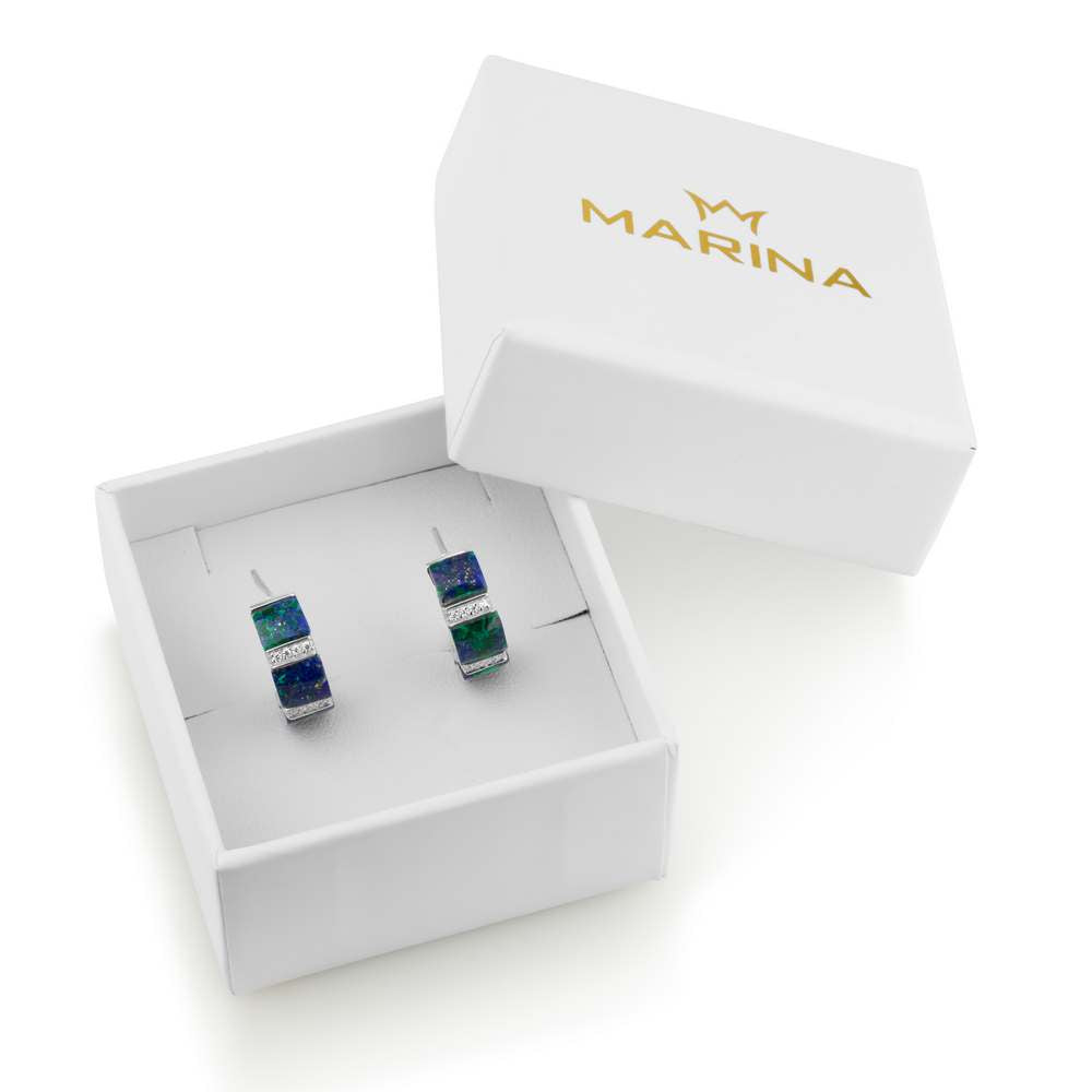 עגילי אבן אילת חישוק רחב