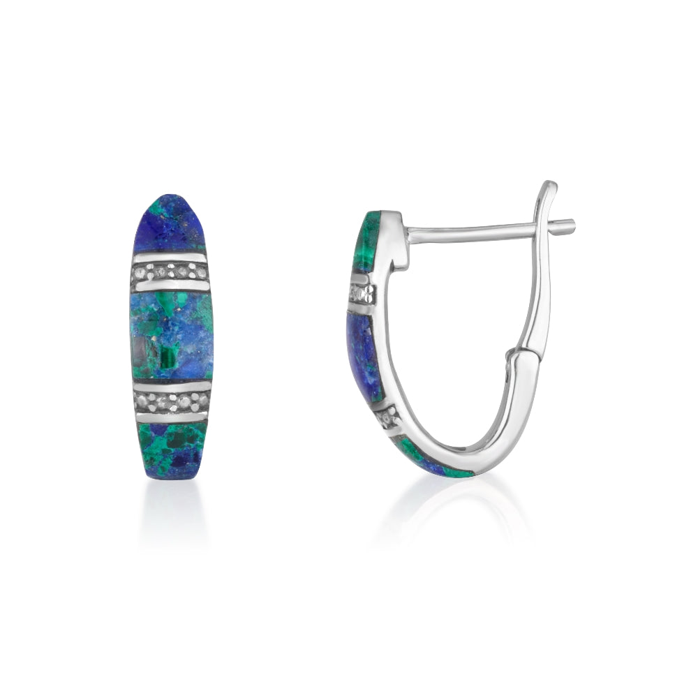 עגילי אבן אילת עיטור פסים