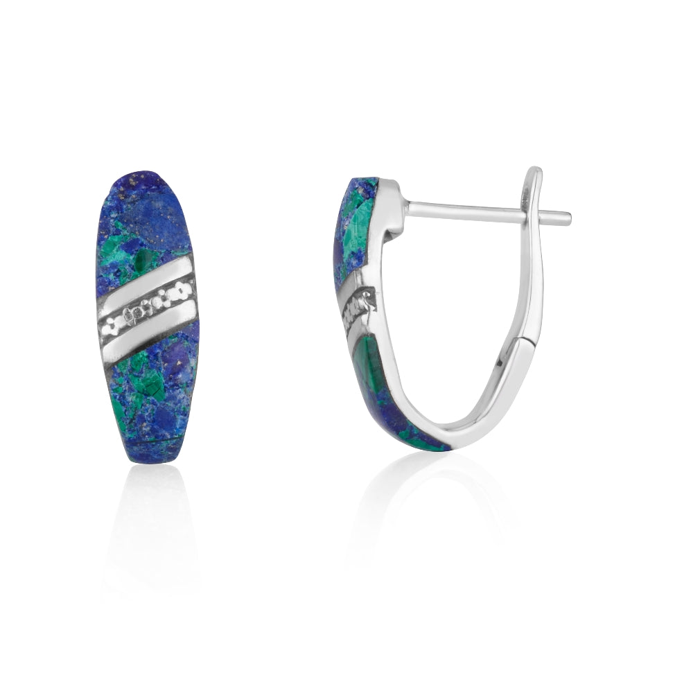 עגילי אבן אילת פס אלכסוני