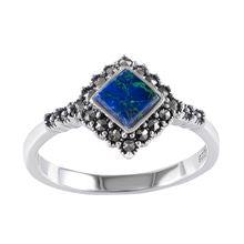 טבעת כסף אבן אילת מעוין