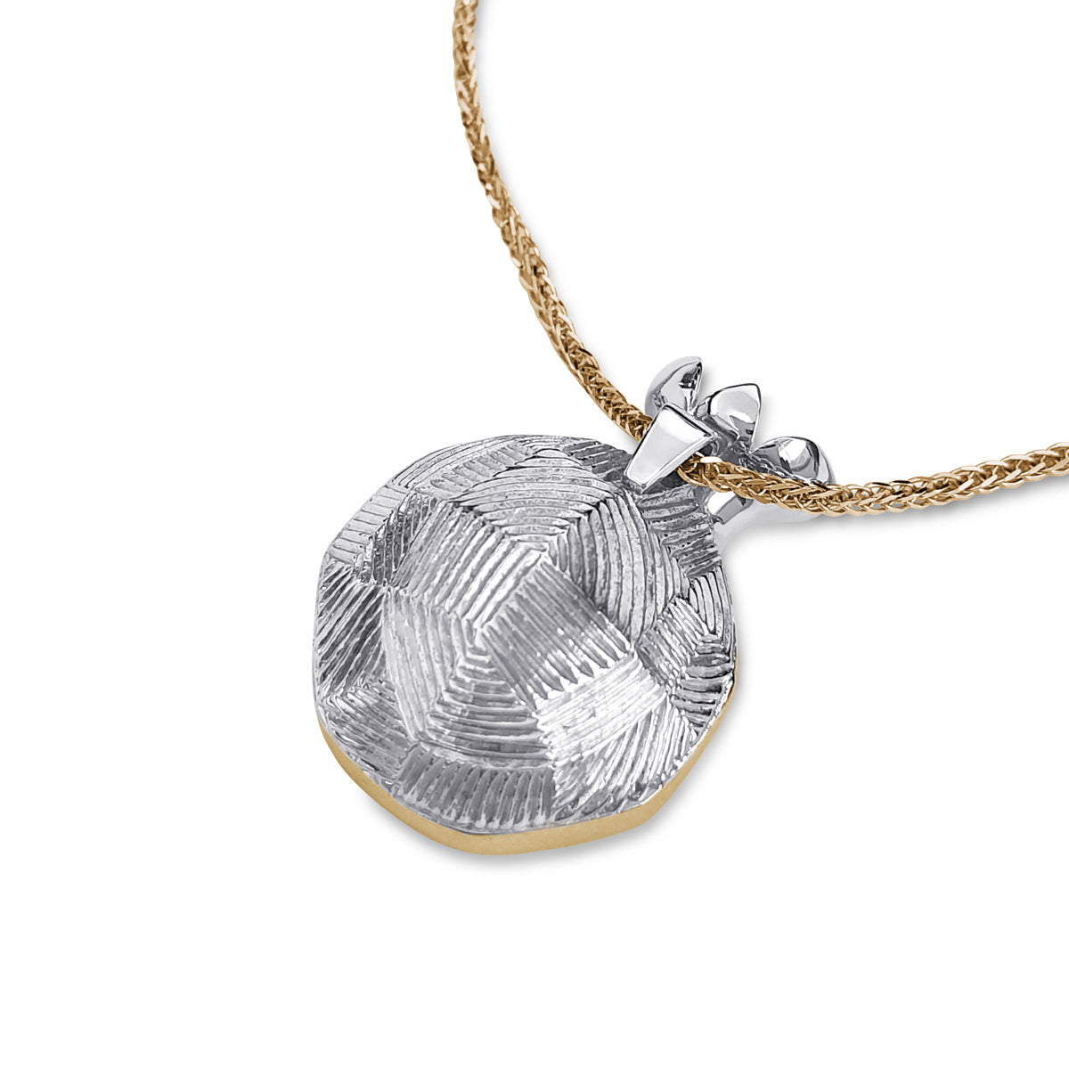 תליון רימון אבני גרנט זהב צהוב ולבן