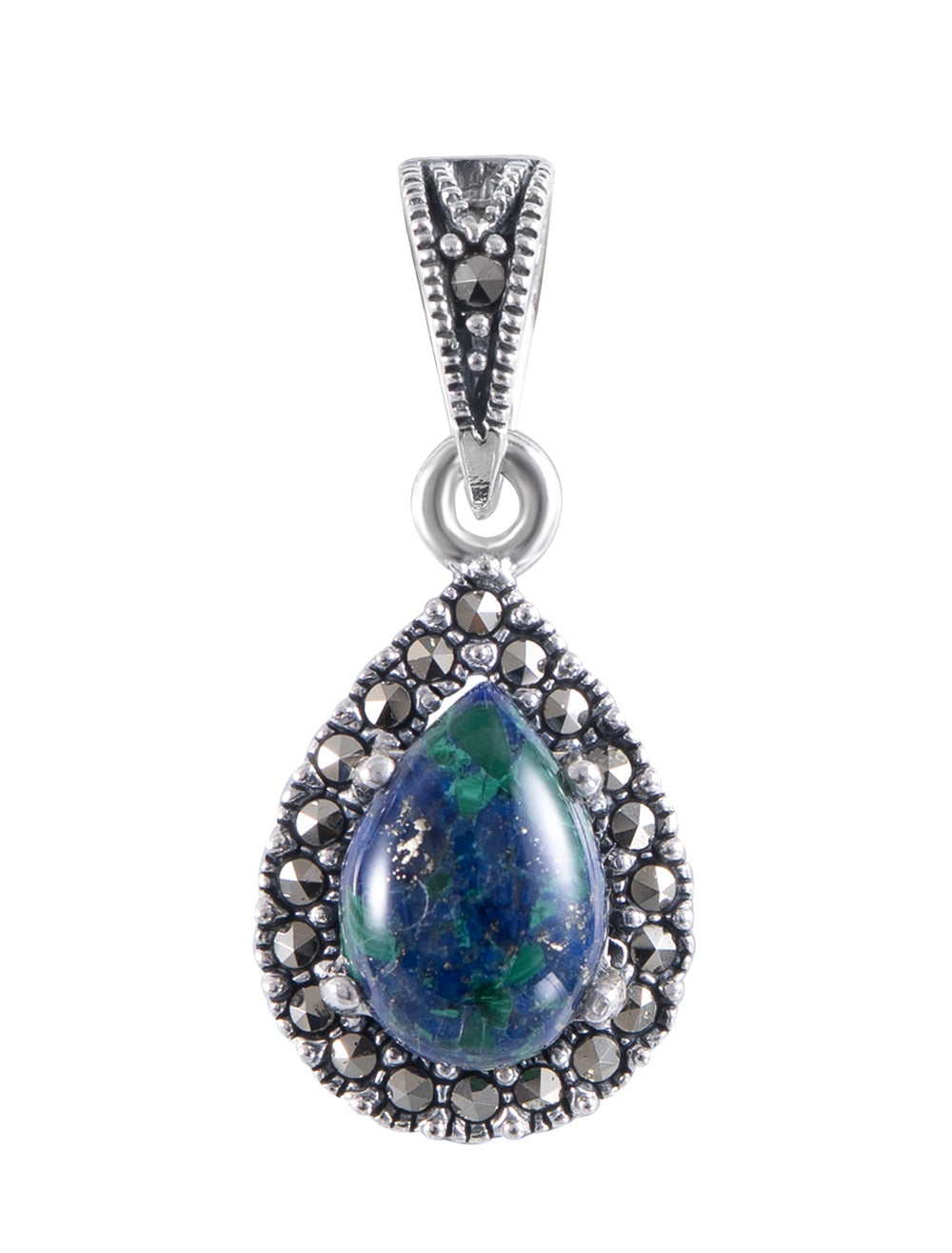 תליון כסף עם אבן אילת