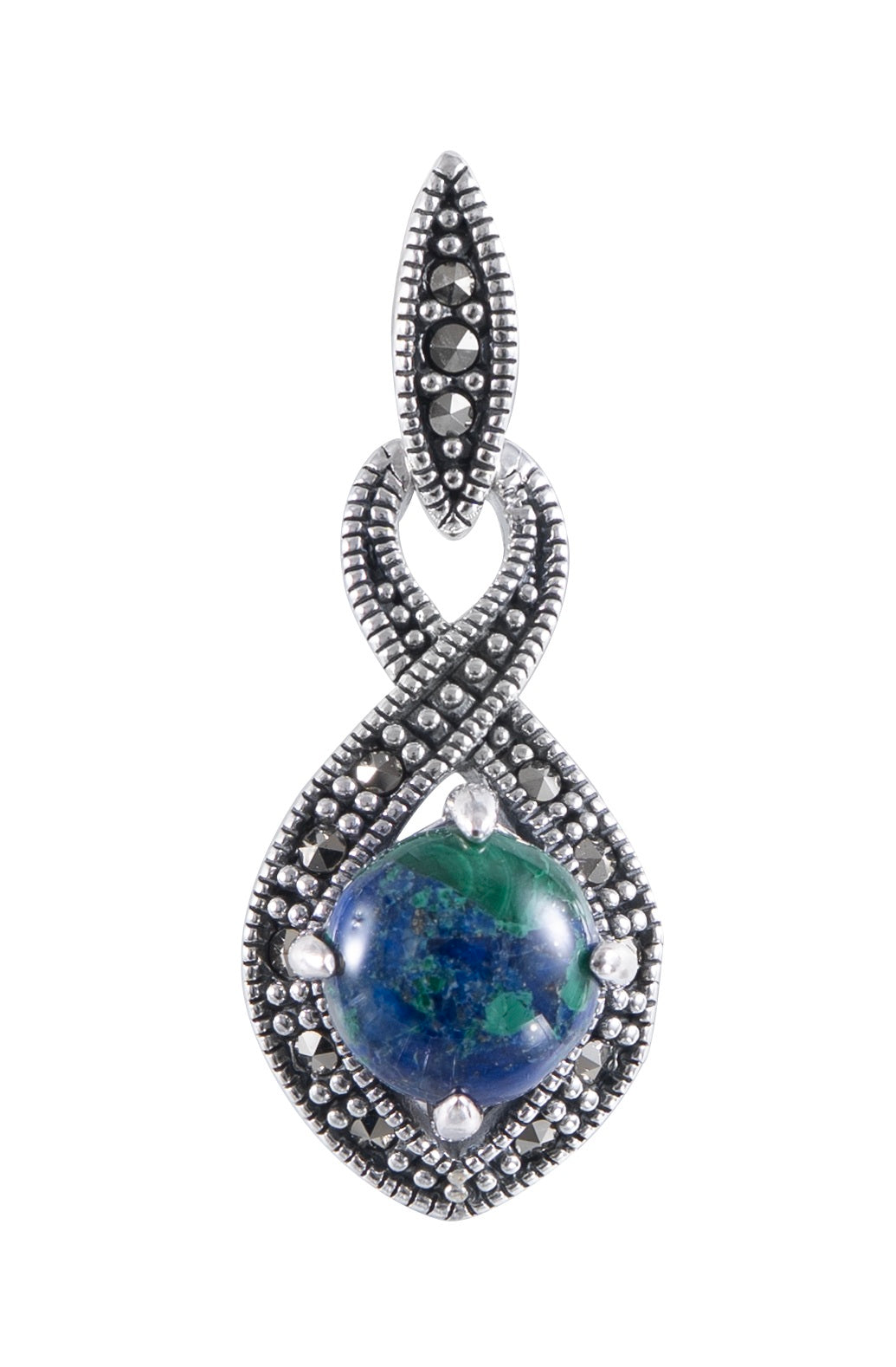 עגילי כסף עם אבן אילת