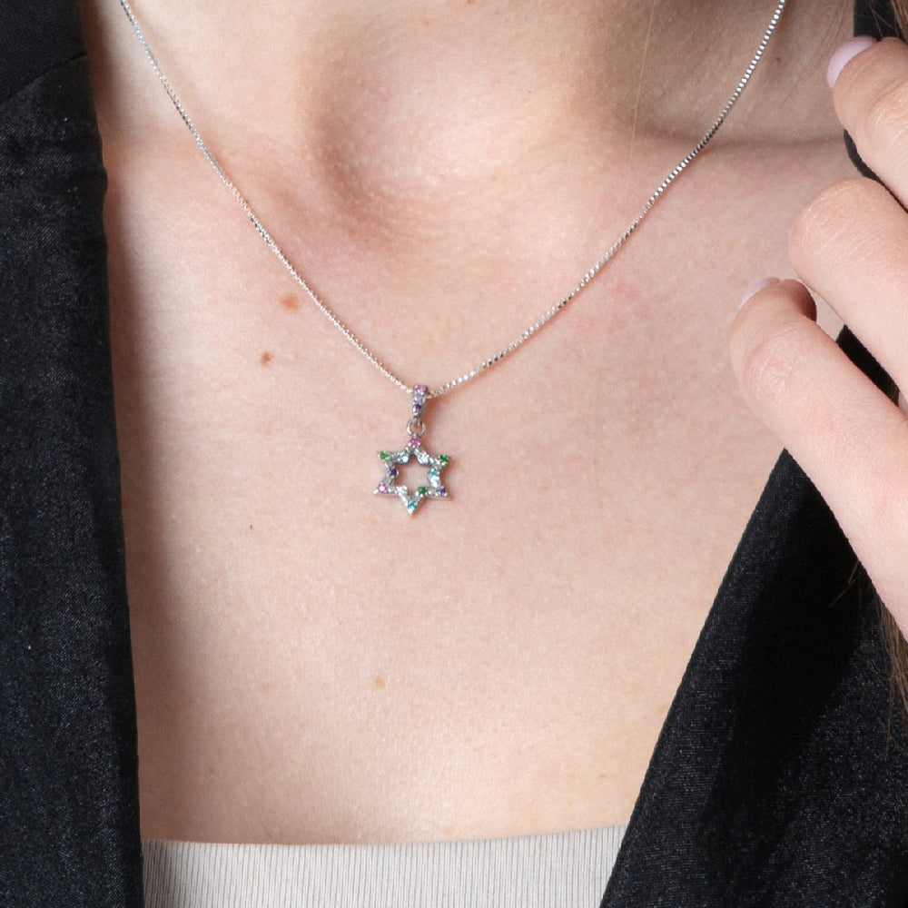 תליון מגן דוד עם אבנים