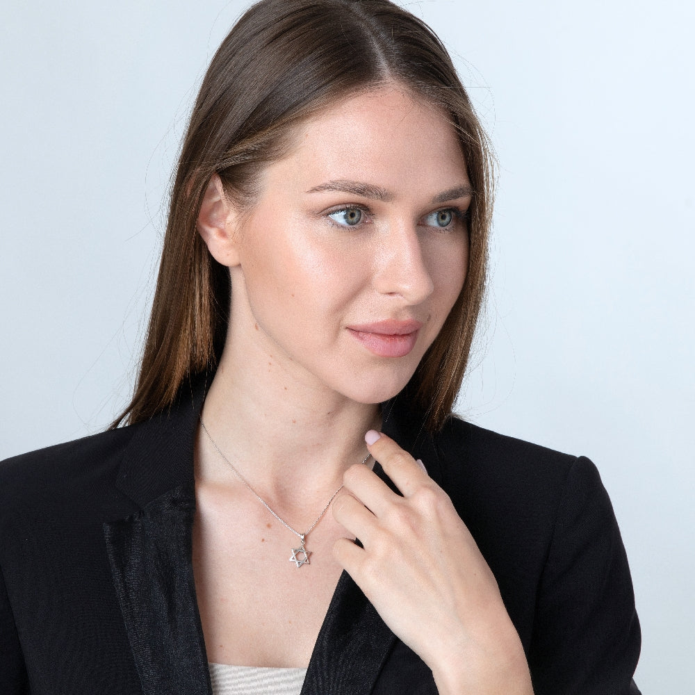 תליון מגן דוד מצופה כסף