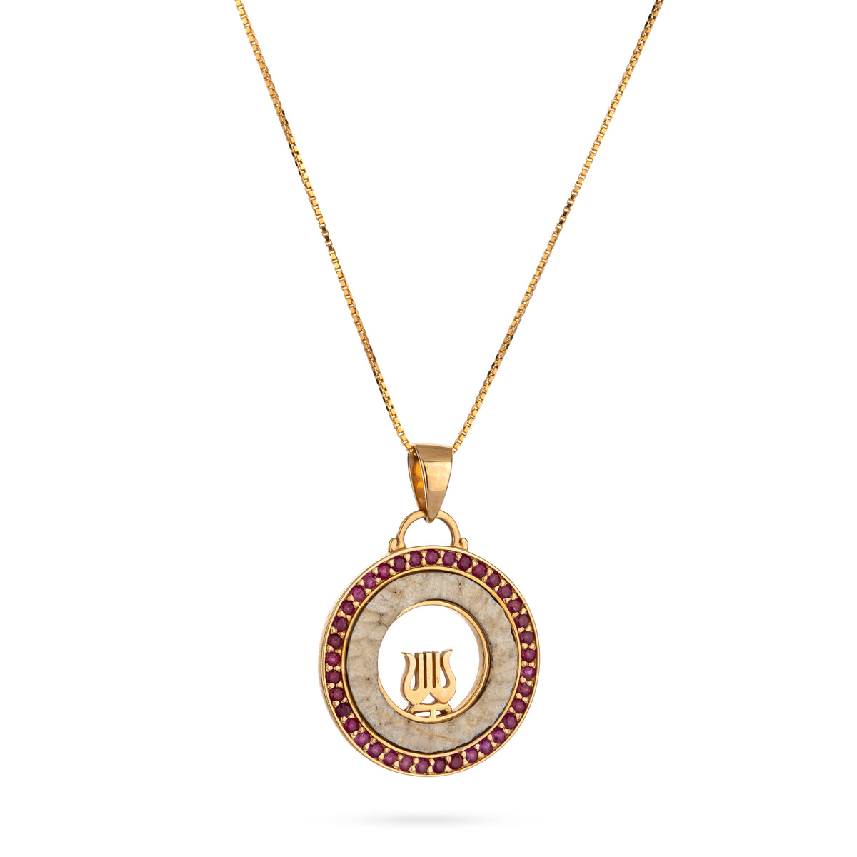 שרשרת נבל ואבן ירושלים עם גרנט