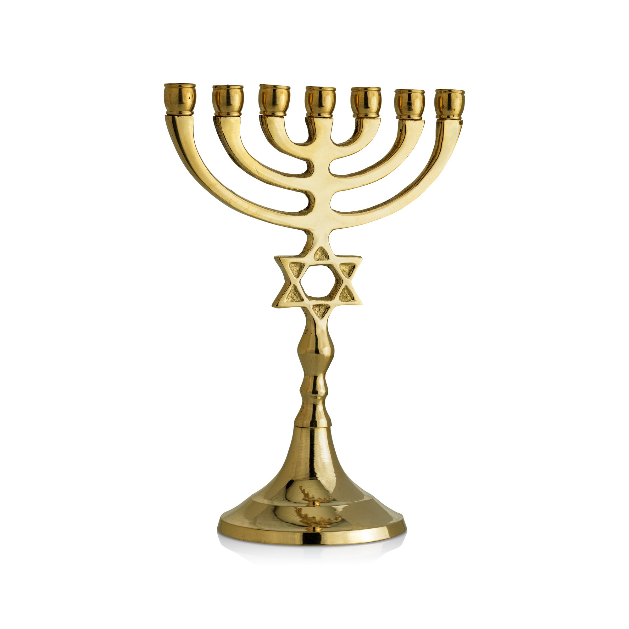 מנורה מגן דוד בגימור נחושת מבריק