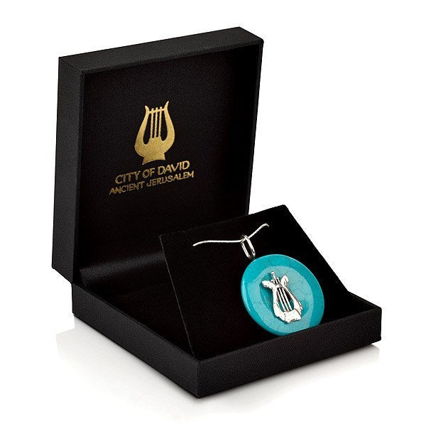 שרשרת כסף כינור דוד וטורקיז