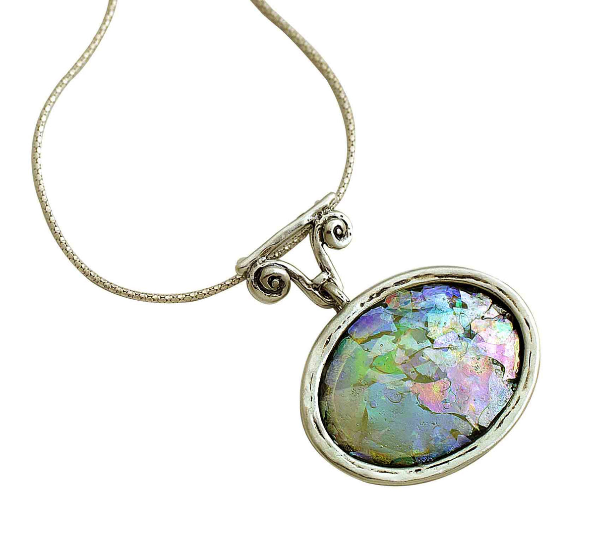 שרשרת כסף כותרת רומית