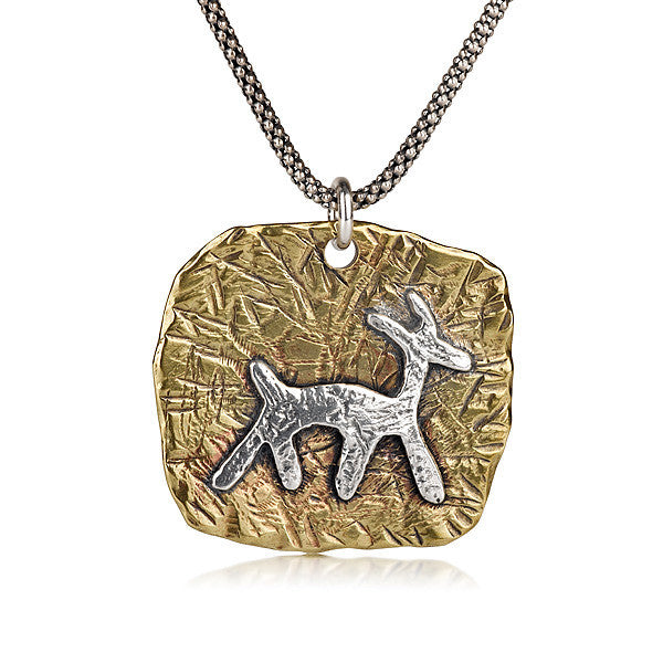 שרשרת כסף ופליז חותם צבי