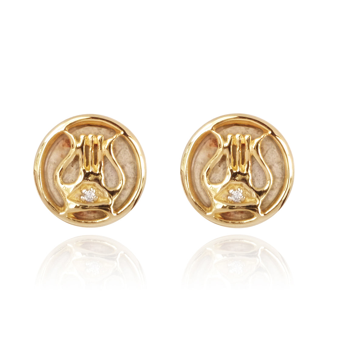 עגילים אבן הר הבית ויהלומים נבל