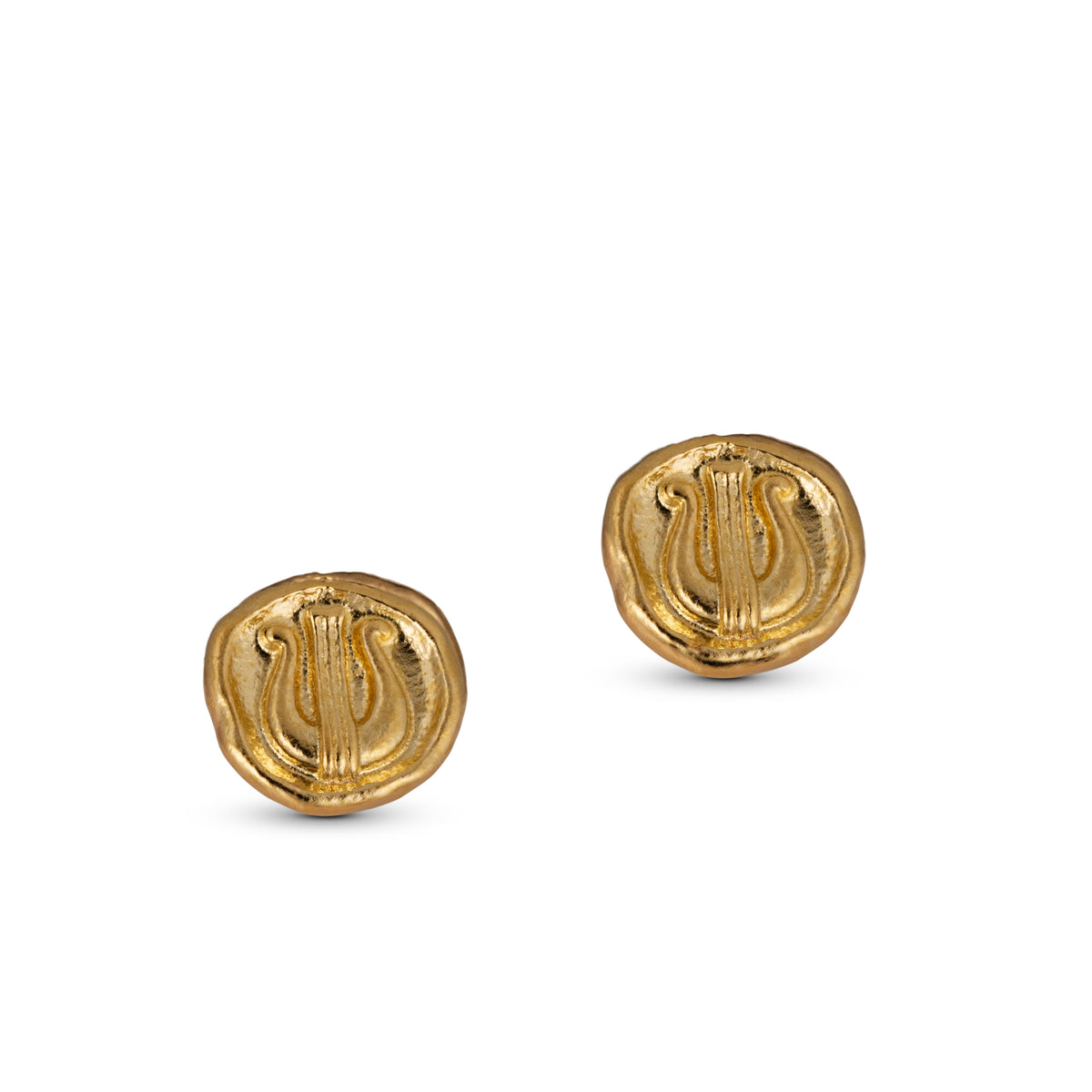 עגילי כסף מצופה זהב כינור דוד